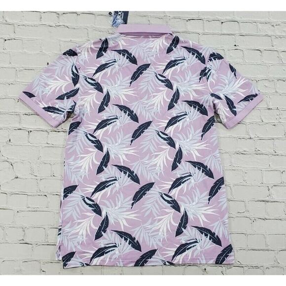Boca Classics Purple Floral Cotton Knit Collared Golf Polo Shirt MENS SIZE SMALL - Picture 5 of 6